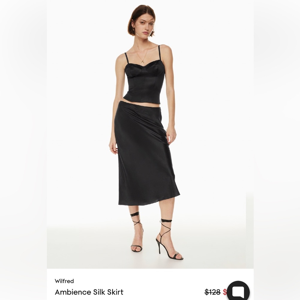 Wilfred Black Ambiance 100% silk slip skirt - Sz 8